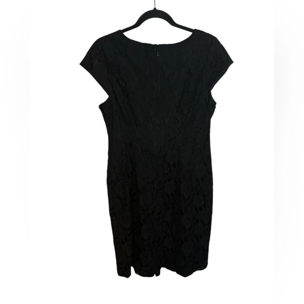 J.Crew Black Floral Lace Cap Sleeve Sheath Dress